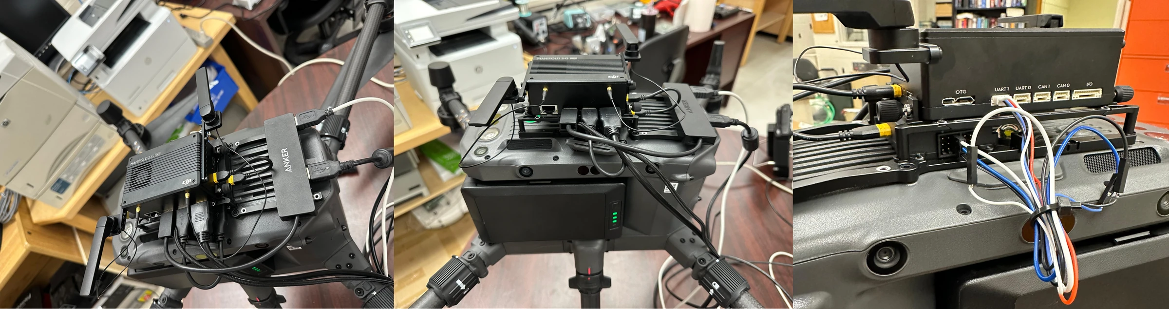 The real DJI M300, onboard computer and simulator connections